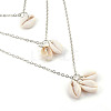 Cowrie Shell Tiered Necklaces NJEW-JN02297-2