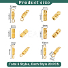 120Pcs 6 Styles Brass Screw Clasps KK-PH0010-75-2