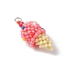 3Pcs 3 Colors Glass Seed Beaded Ice Cream Pendants PALLOY-MZ00550-4