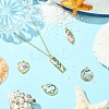5Pcs 5 Styles Natural Paua Shell Pendants KK-CJ0003-10-6