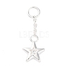 925 Sterling Silver Clear Cubic Zirconia Tassel Pendants STER-A032-04A-S-1