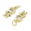 Brass Micro Pave Cubic Zirconia Pendants KK-K297-51G-02-2