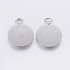 Tarnish Resistant 201 Stainless Steel Pendant Cabochon Settings STAS-P198-17-8mm-2