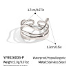 304 Stainless Steel Layered Waved Cuff Rings LS-IP1219-3-2