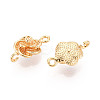Brass Flower Connector Charms KK-T078-17G-2