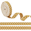 about 10.5~11 yards Ethnic Style Polycotton Jacquard Leaf Ribbons OCOR-GO0001-15C-1