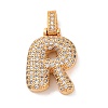 Brass Micro Pave Cubic Zirconia Pendants KK-C076-29R-G01-1