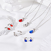 Alloy Rhinestone Pendant Necklace & Stud Earring Sets SJEW-LP0001-46A-3