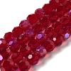 Electroplate Transparent Glass Beads Strands EGLA-A035-T6mm-L07-1