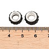 Polymer Clay Rhinestone European Large Hole Beads with Silver Color Plated Brass Cores FPDL-R002-01-2