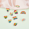 DELORIGIN 10Pcs 10 Style Rainbow Enamel Pin JEWB-DR0001-02-4