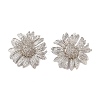 Flower Alloy Stud Earrings for Women EJEW-A112-08P-2