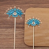 Flower Alloy Enamel Hair Stick Finding PW-WG8155A-06-1