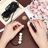 Diameter 3mm Black Round Folded Bolo Genuine Braided Leather Cords for Necklace Bracelet Jewelry Making WL-PH0002-01A-3