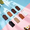 12Pcs 6 Colors Rectangle Imitation Leather Pendant Keychains KEYC-CL0001-55-4