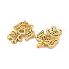 Brass Micro Pave Cubic Zirconia Charms ZIRC-A021-54G-B-2