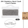 10M Tarnish Resistant 304 Stainless Steel Cable Chains CHS-BBC0001-17-2