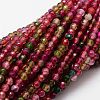 Faceted Natural Agate Round Beads Strands X-G-E318D-4mm-02-1