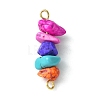 12Pcs 12 Styles Natural & Synthetic Mixed Gemstone Chip Links Connector Charms PALLOY-JF02498-01-3