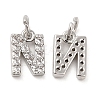 Brass Micro Pave Grade AAA Cubic Zirconia Charms ZIRC-P067-11P-N-NR-2