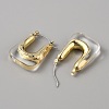 Acrylic Rectangle Hoop Earrings EJEW-WH0012-039A-2