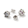 925 Sterling Silver Moissanite Rhinestone Stud Earrings EJEW-U042-05P-04-2