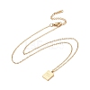 Rectangle with Word Good Luck Pendant Necklace NJEW-A004-04G-2