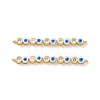 Flat Round with Evil Eye Pattern Brass Micro Pave Clear Cubic Zirconia Enamel Connector Charms KK-G435-44G-02-2