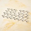 Anti-Tarnish Rhodium Plated 925 Sterling Silver Initial Letter Open Cuff Ring JR852C-2