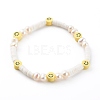 Handmade Polymer Clay Heishi Beaded Stretch Bracelets BJEW-JB06143-04-1