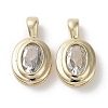 Brass Micro Pave Clear Cubic Zirconia Charms KK-G491-13G-1