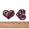 Heart Hotfix Glass Rhinestone with Cloth Patches PATC-T002-02E-3