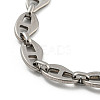 Non-Tarnish 304 Stainless Steel Leaf Link Chains Bracelets for Men & Women BJEW-D042-15P-2