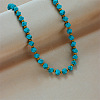 Resin Diagonal Cube Beaded Necklaces for Women WG284A3-01-3