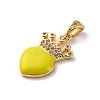 Brass Cubic Zirconia Pendants ZIRC-H122-01G-05-2