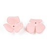 3-Petal Spray Painted Acrylic Bead Caps MACR-N007-01D-1-2