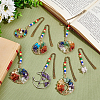 7Pcs 7 Styles Tibetan Style Alloy Bookmarks AJEW-UN00008-5