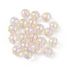 UV Plating Rainbow Iridescent Acrylic Enamel Beads OACR-I003-15A-3