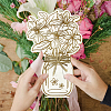 Wood Flower Bouquet Greeting Card AJEW-WH0441-004-6
