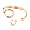 Ring Braaa Hammered Cuff Bangle & Ring Sets SJEW-C008-01KCG-2