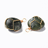 Natural Olive Quartz Pendants G-N332-50-09-3