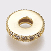 Brass Micro Pave Cubic Zirconia Bead Spacers ZIRC-K074-11A-01-3