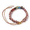 Natural Rhodonite Cord Beaded Bracelets BJEW-E351-02C-2