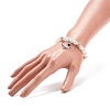 ABS Plastic Imitation Pearl  & Rhinestone Beaded Stretch Bracelet with Alloy Charm for Women BJEW-JB08526-01-3