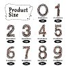 Fingerinspire 10Pcs 10 Style Number Colorful Rhinestone Patches DIY-FG0002-80-2