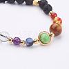 Adjustable Gemstone Braided Bead Bracelets BJEW-P186-C01-2
