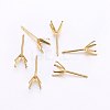 304 Stainless Steel Prong Earring Settings STAS-O098-06G-04-1