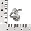 Non-Tarnish 304 Stainless Steel Open Cuff Ring Findings STAS-E124-05E-P-4