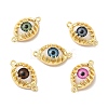 Evil Eye Resin Brass Connector Charms RESI-E026-01G-M-1