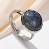 Half Round Natural Sodalite Finger Rings RJEW-M062-01P-09-1